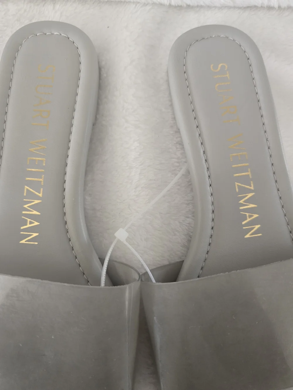 Stuart Weitzman Gray Slide Sandals Size 6 No Box - Picture 2 of 3